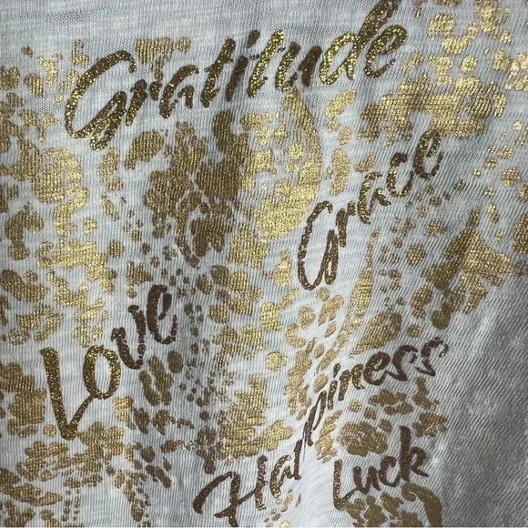 Soft Surroundings Women’s Gold Elephant Burnout V-Neck Tee Small Cap Sleeves S - Picture 6 of 15